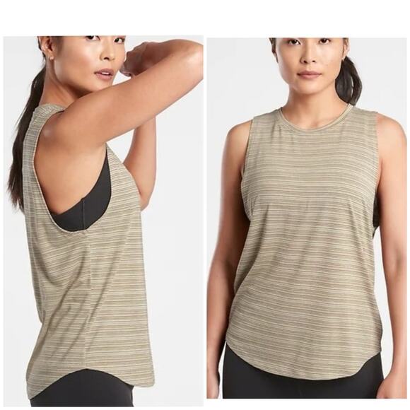 Athleta Cloudlight Striped Soft Muscle Tank Top Large NWT - Picture 1 of 13